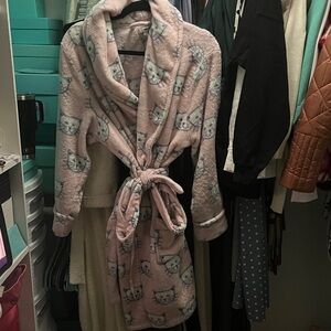Sonoma Pink Cat Print Women's Robe